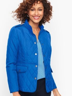 Talbots Quilted Royal Blue Utility Jacket